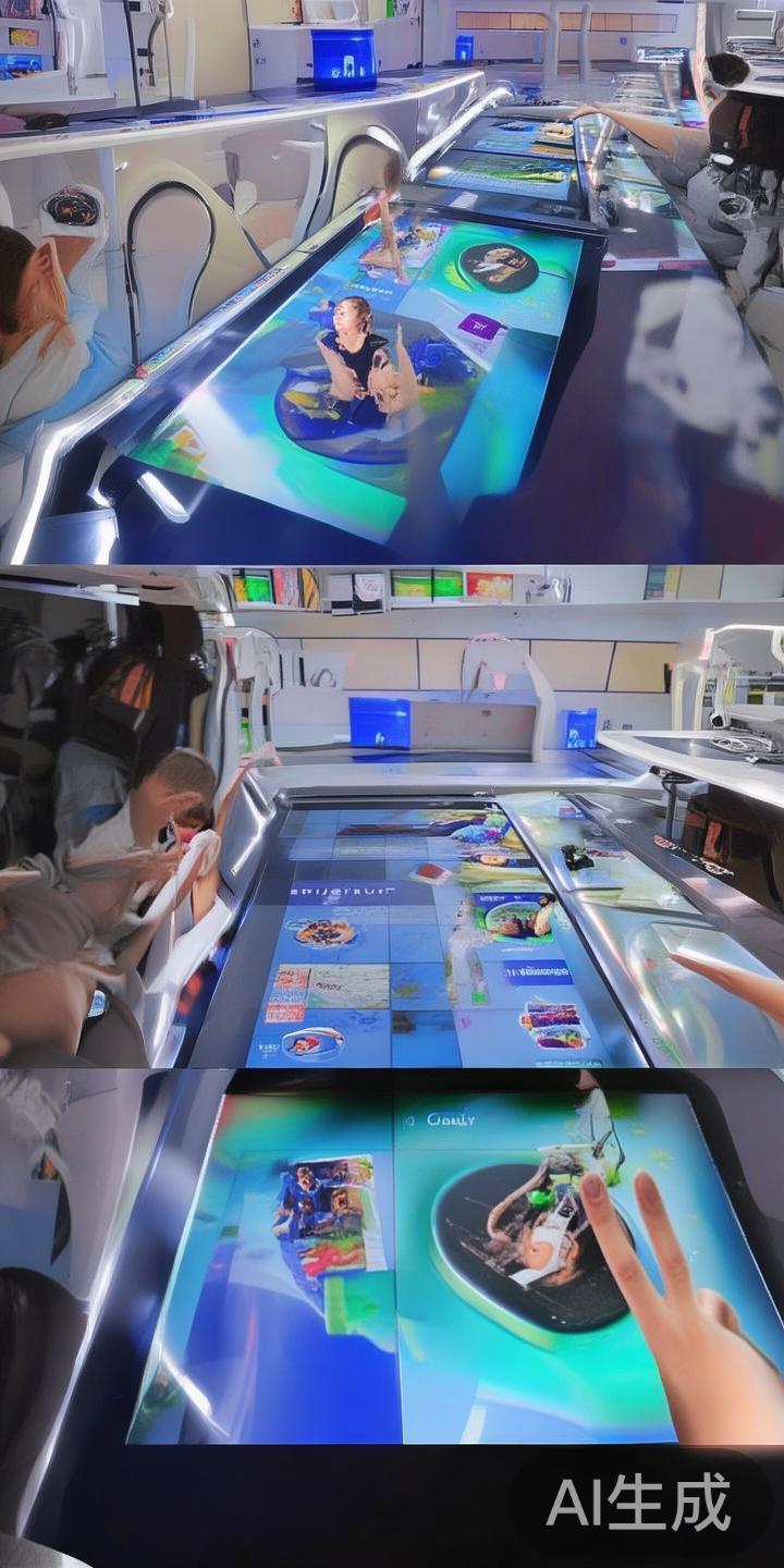 交互式触摸展板
现代技术的发展为幼儿体育展板带来