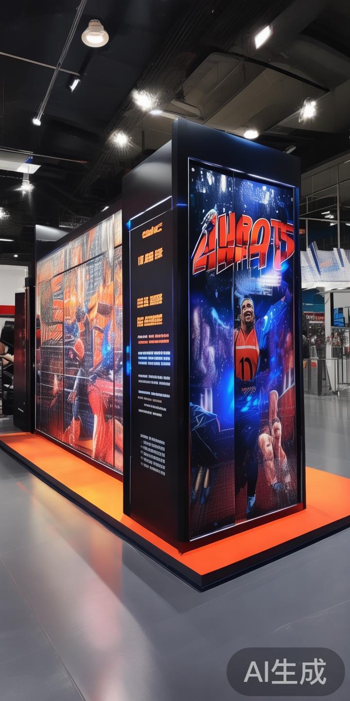 在体育游戏展览中，展板不仅是品牌的窗口，也是吸引潜